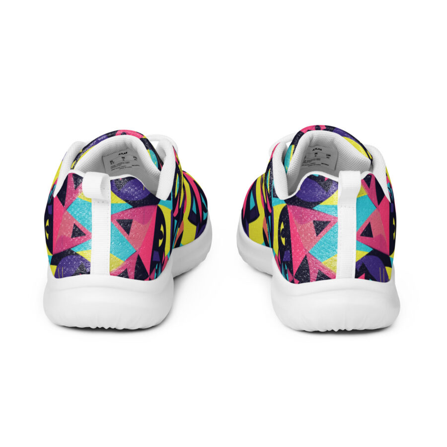 Geo Cat Kicks - white sole, back view