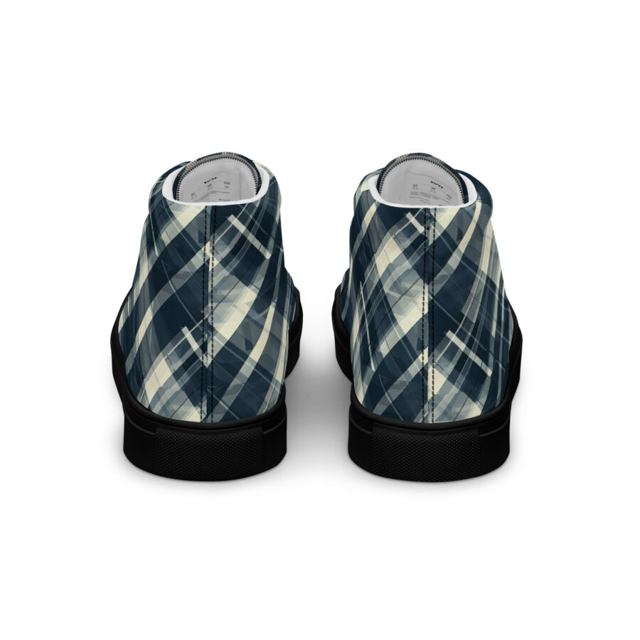Plaid Highs - black sole, back view