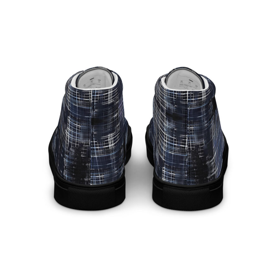 Cracked Plaid Highs - black sole, back view