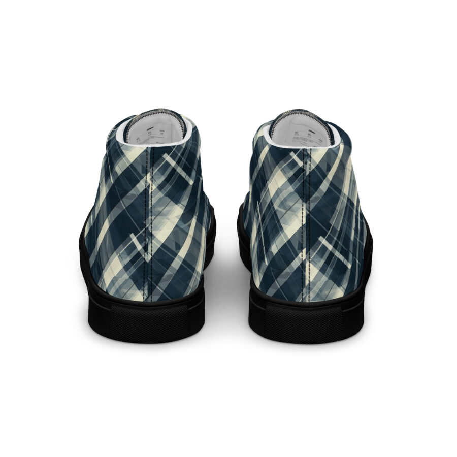 Plaid Highs - black sole, back view