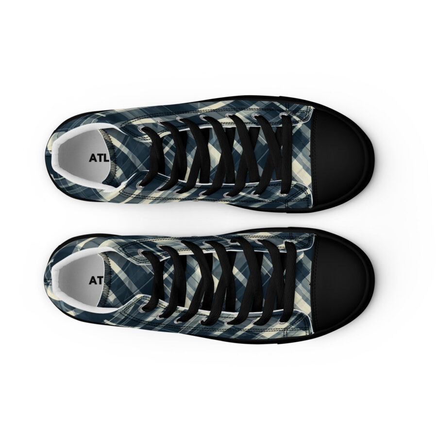 Plaid Highs - black sole, front 2 view