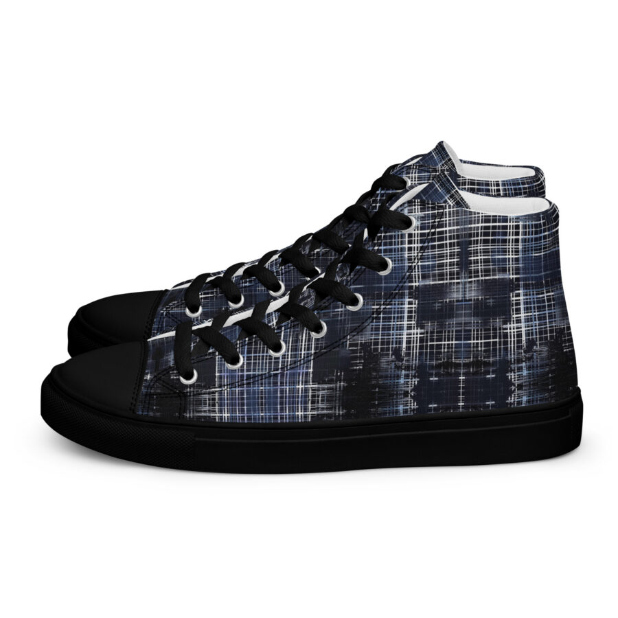 Cracked Plaid Highs - black sole, left view