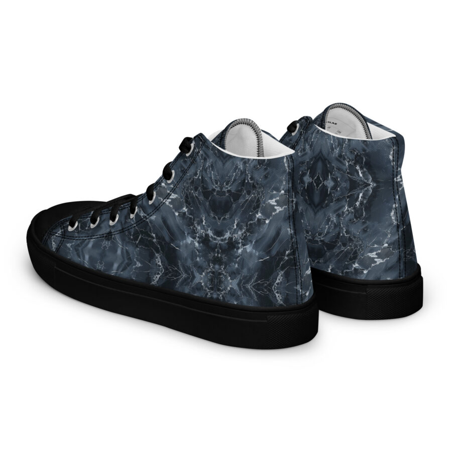 Cracked Marbles Highs - black sole, left back view