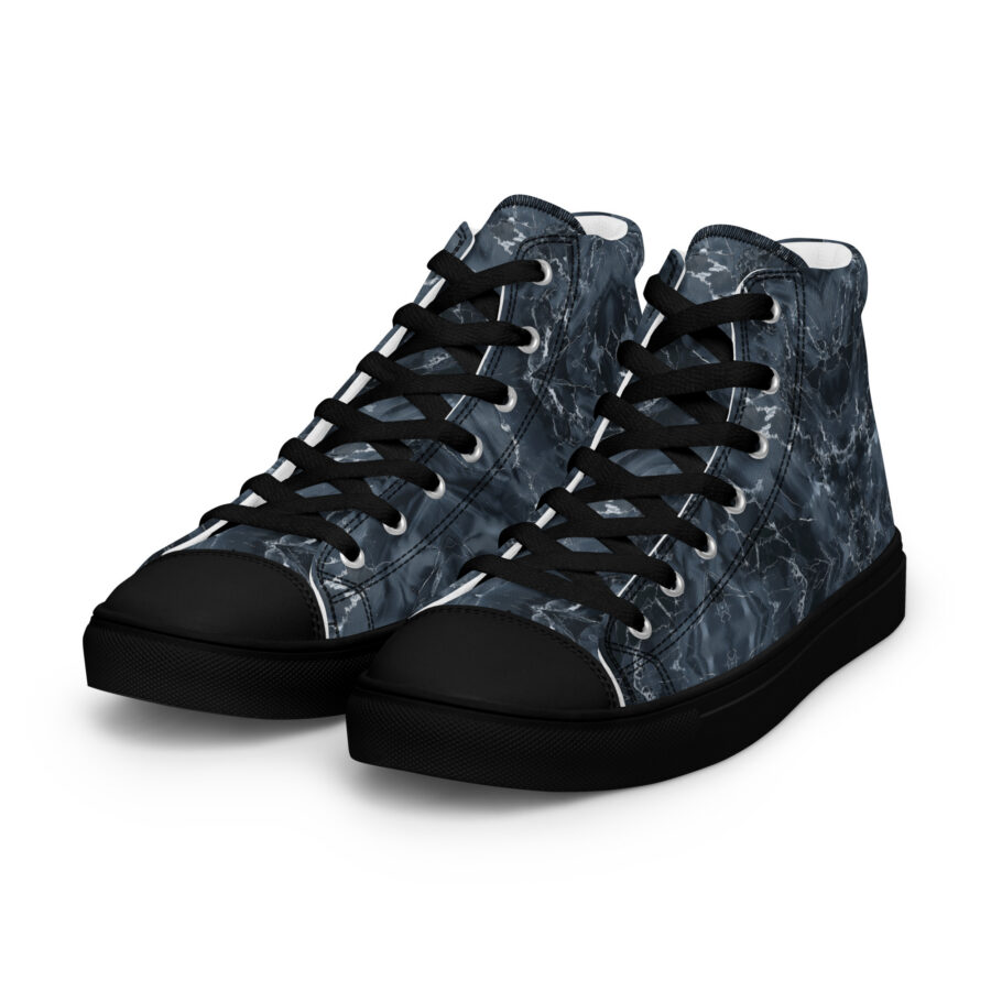 Cracked Marbles Highs - black sole, left front view