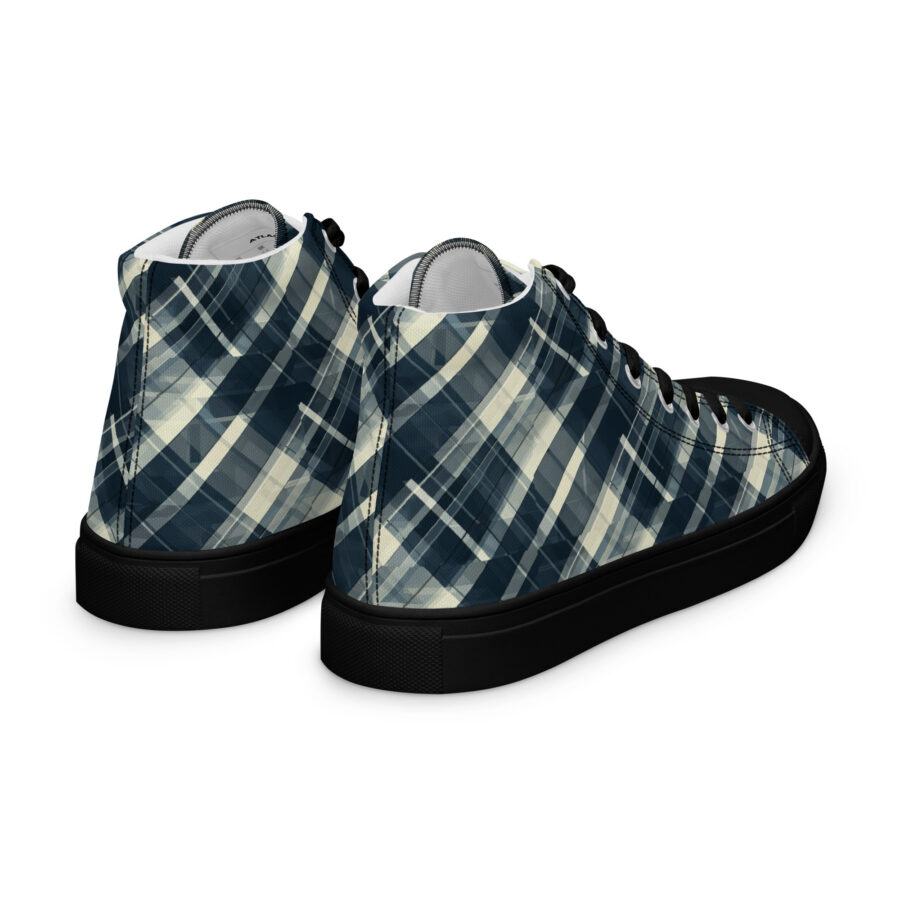 Plaid Highs - black sole, right back view
