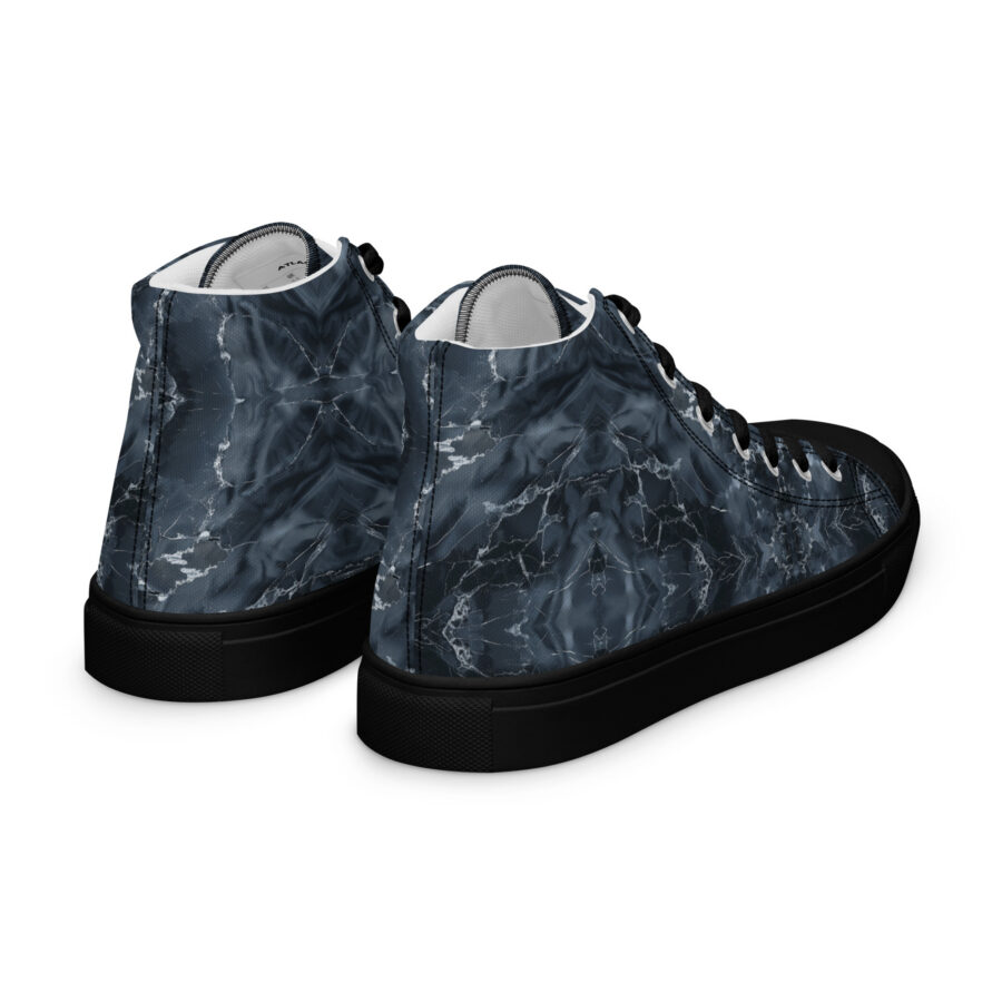 Cracked Marbles Highs - black sole, right back view