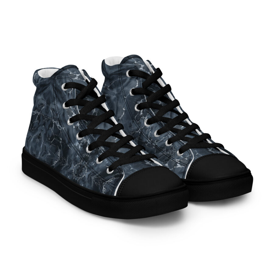 Cracked Marbles Highs - black sole, right front view