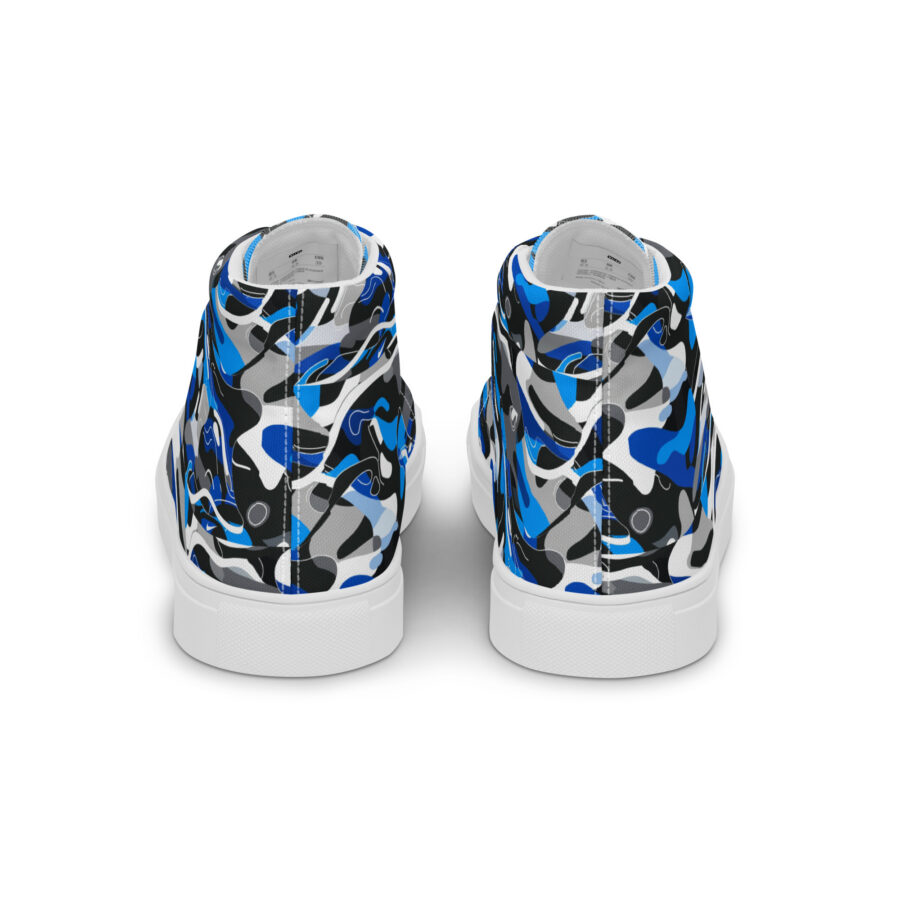 Blue Jazz Highs - white sole, back view
