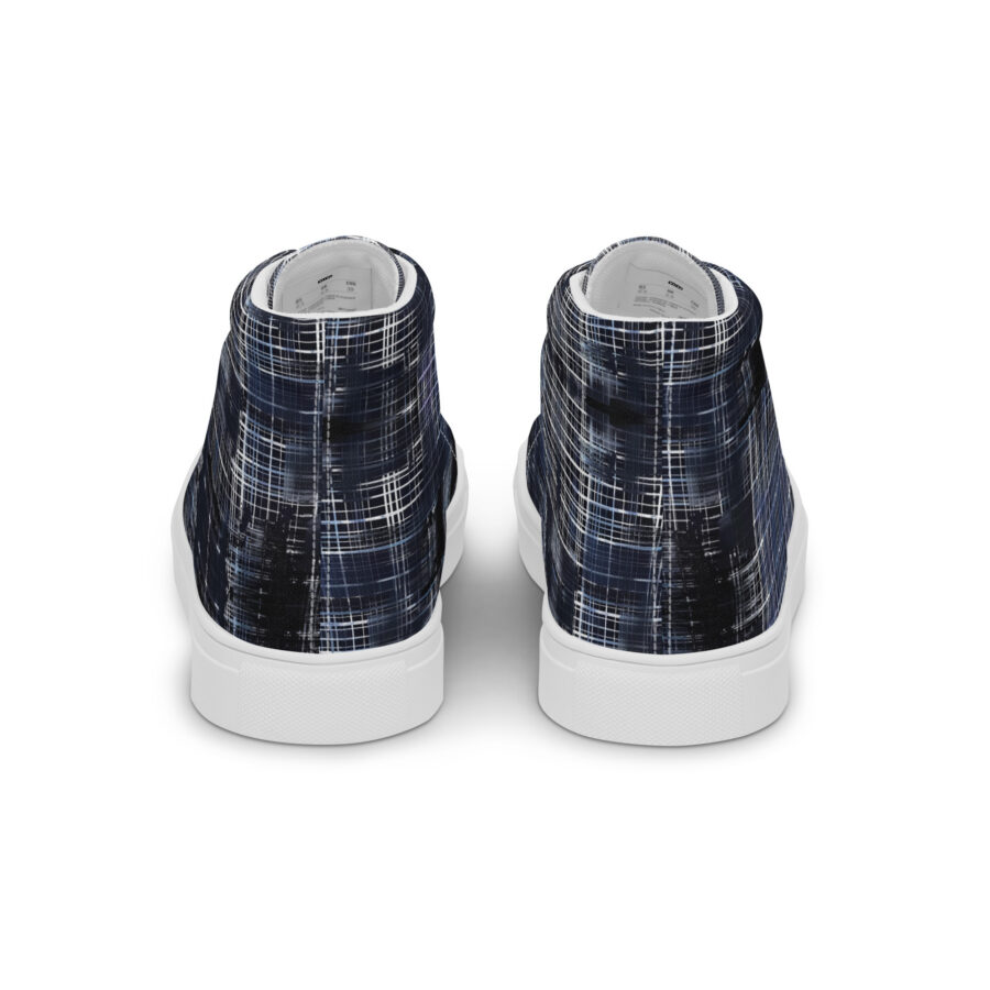Cracked Plaid Highs - white sole, back view