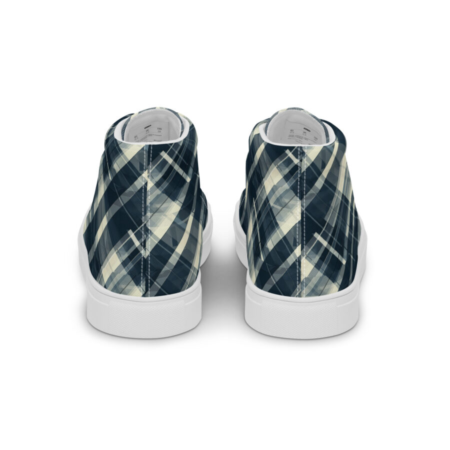 Plaid Highs - white sole, back view