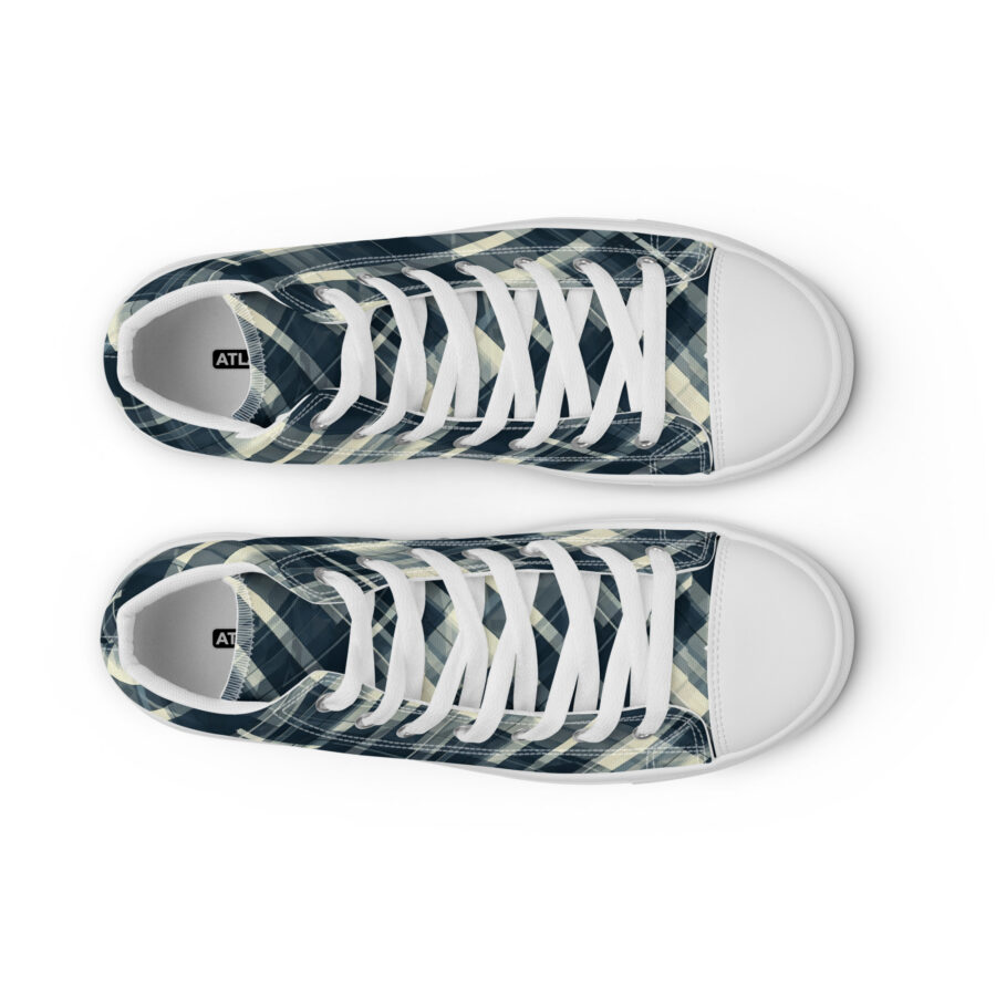 Plaid Highs - white sole, front 2 view