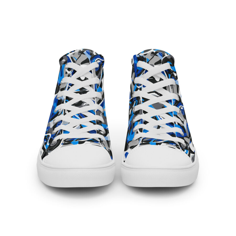 Blue Jazz Highs - white sole, front view