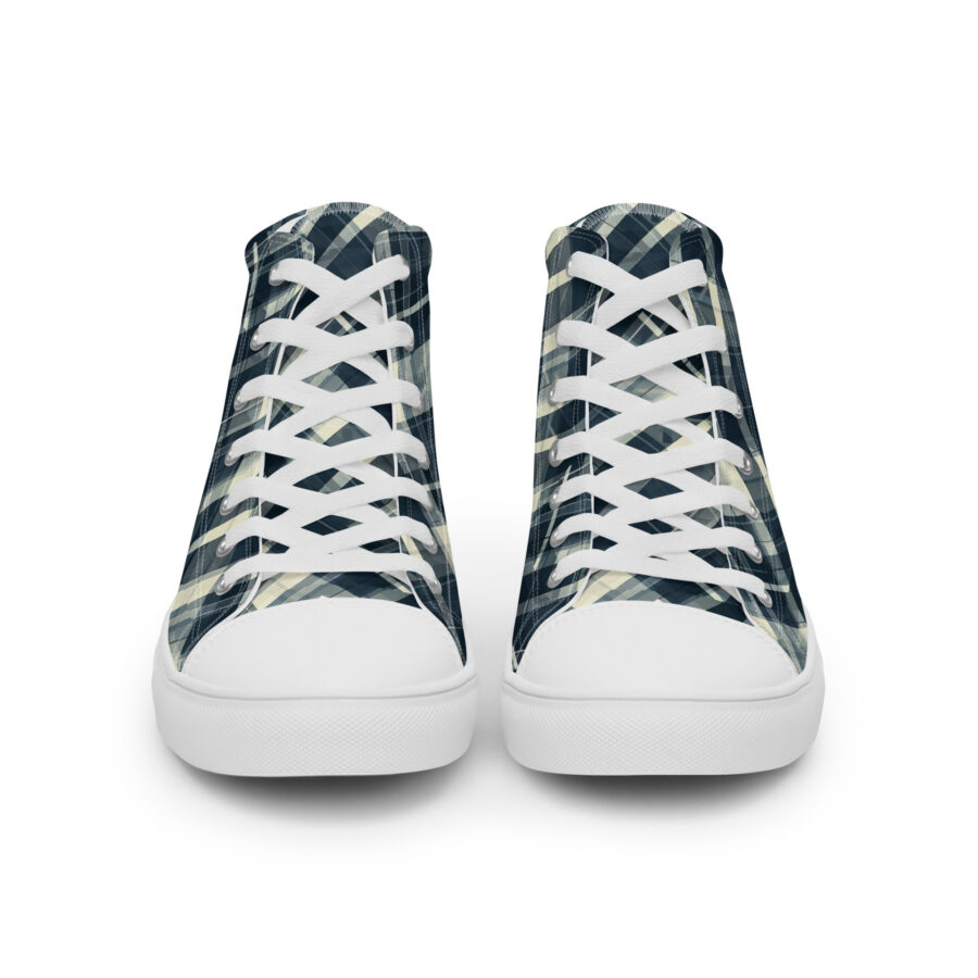 Plaid Highs - white sole, front view
