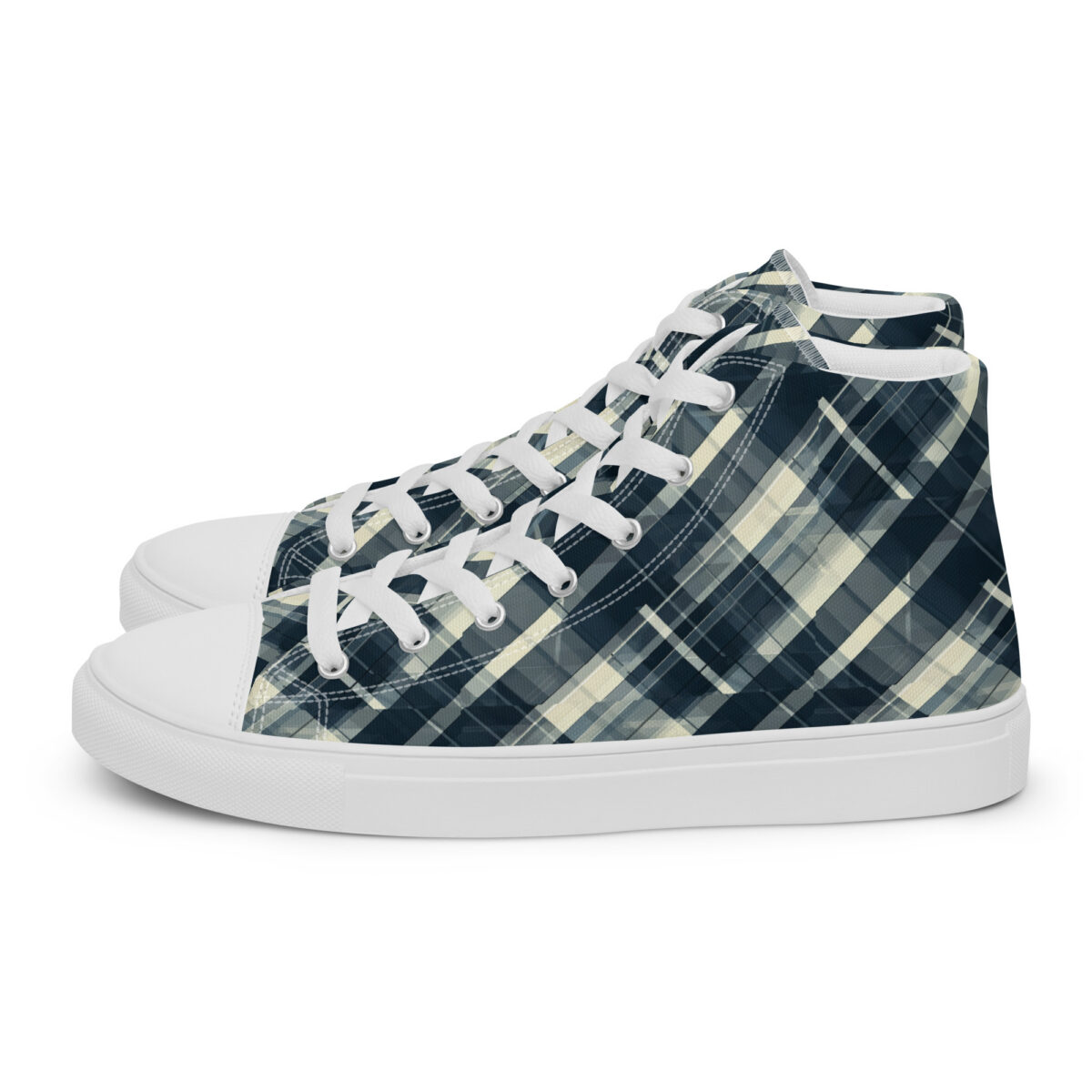 Plaid Highs - white sole, left view