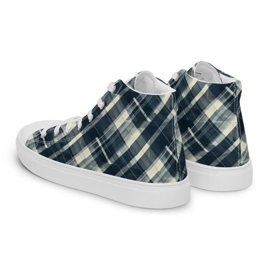 Plaid Highs - white sole, left back view