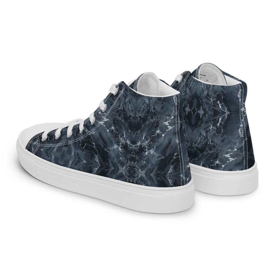 Cracked Marbles Highs - white sole, left back view