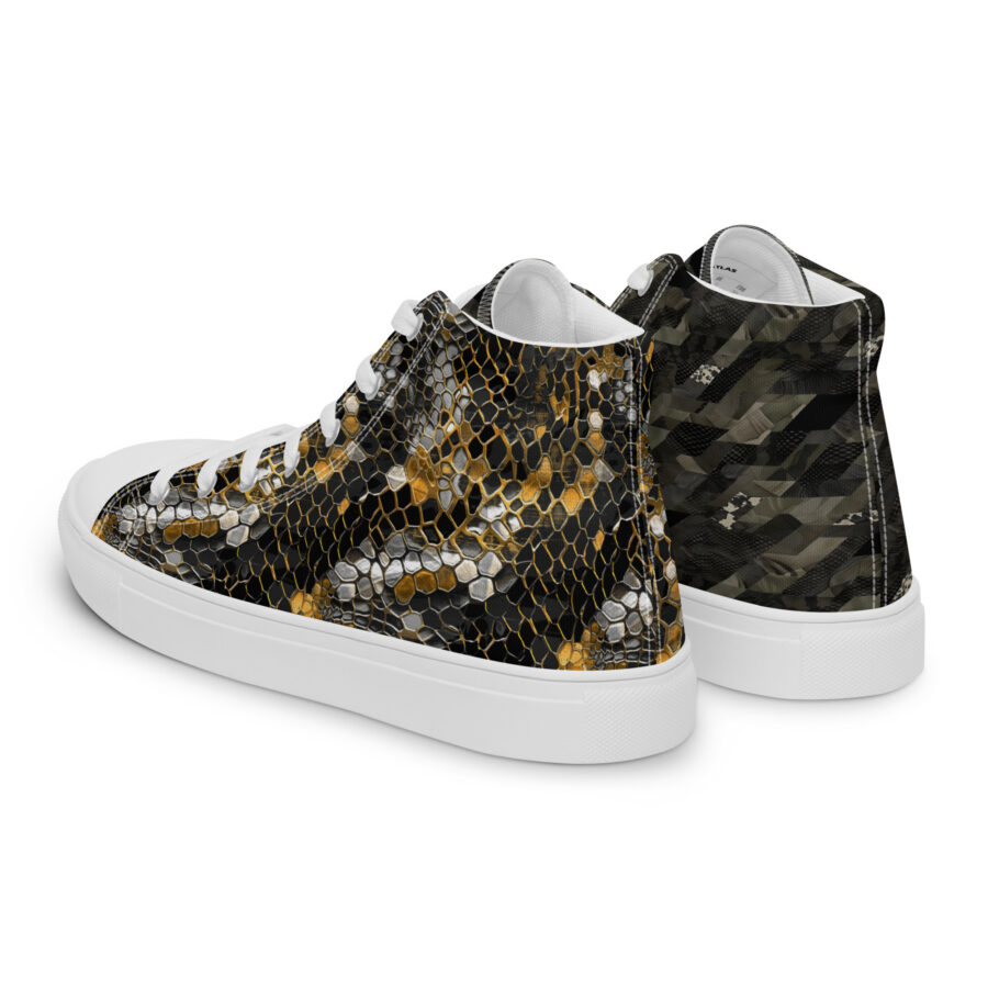 Snake King Highs - white sole, left back view
