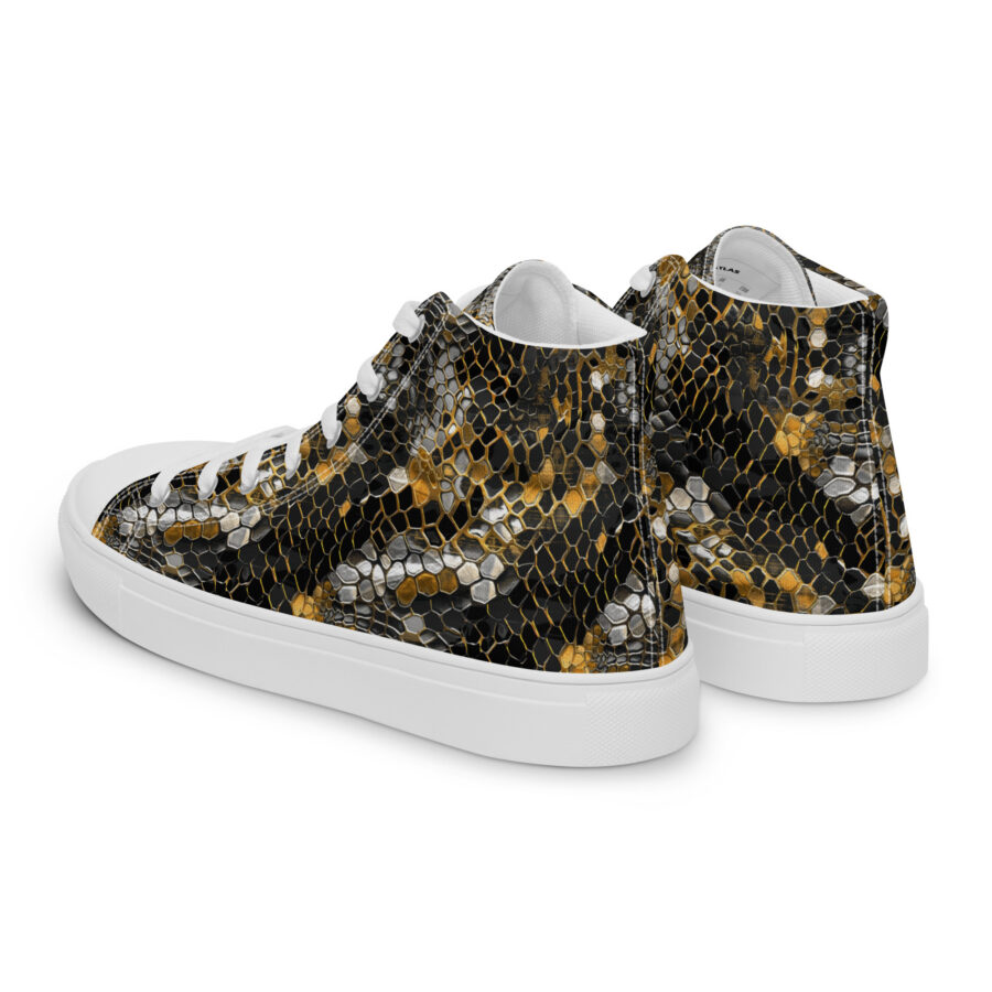 Snake King Highs - white sole, left back view