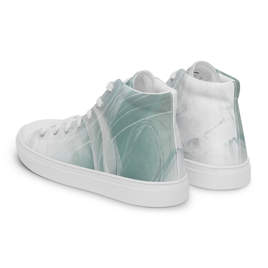 Phoenix Highs - white sole, left back view