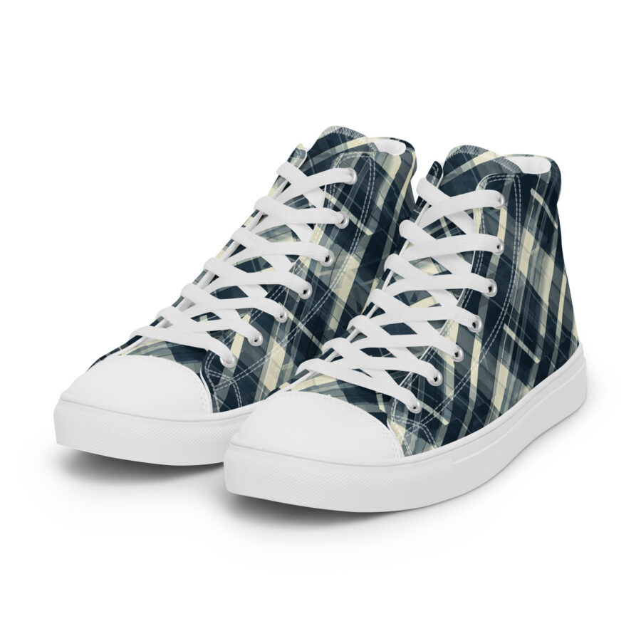 Plaid Highs - white sole, left front view