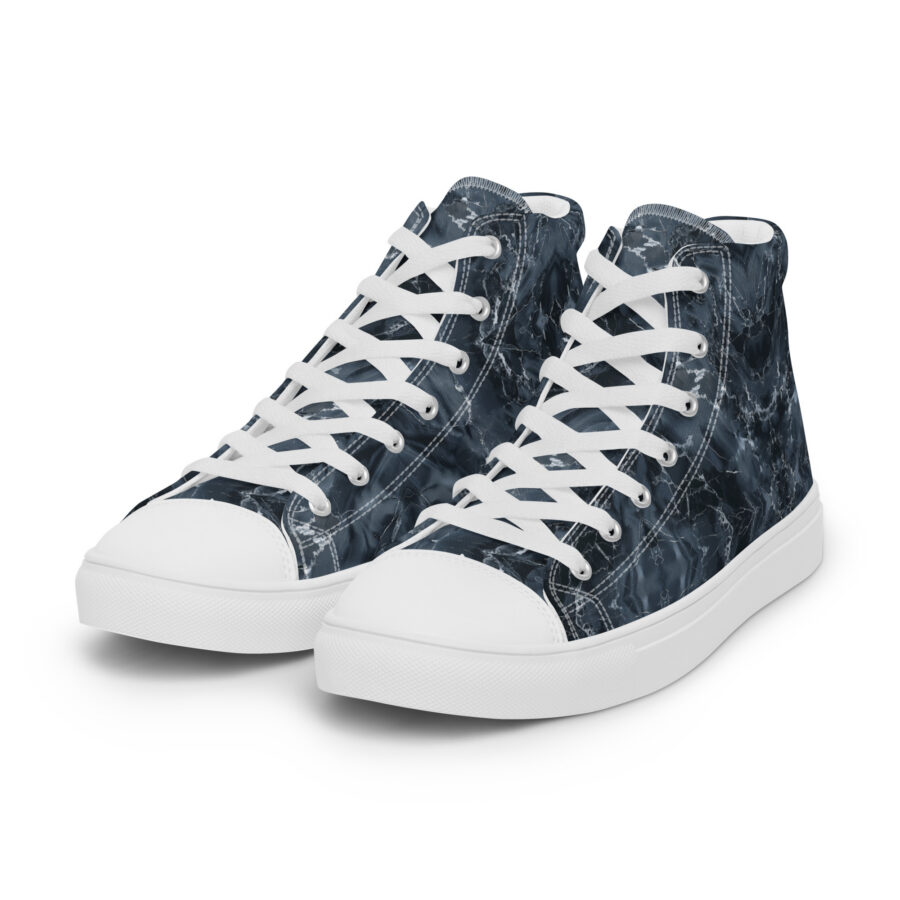 Cracked Marbles Highs - white sole, left front view