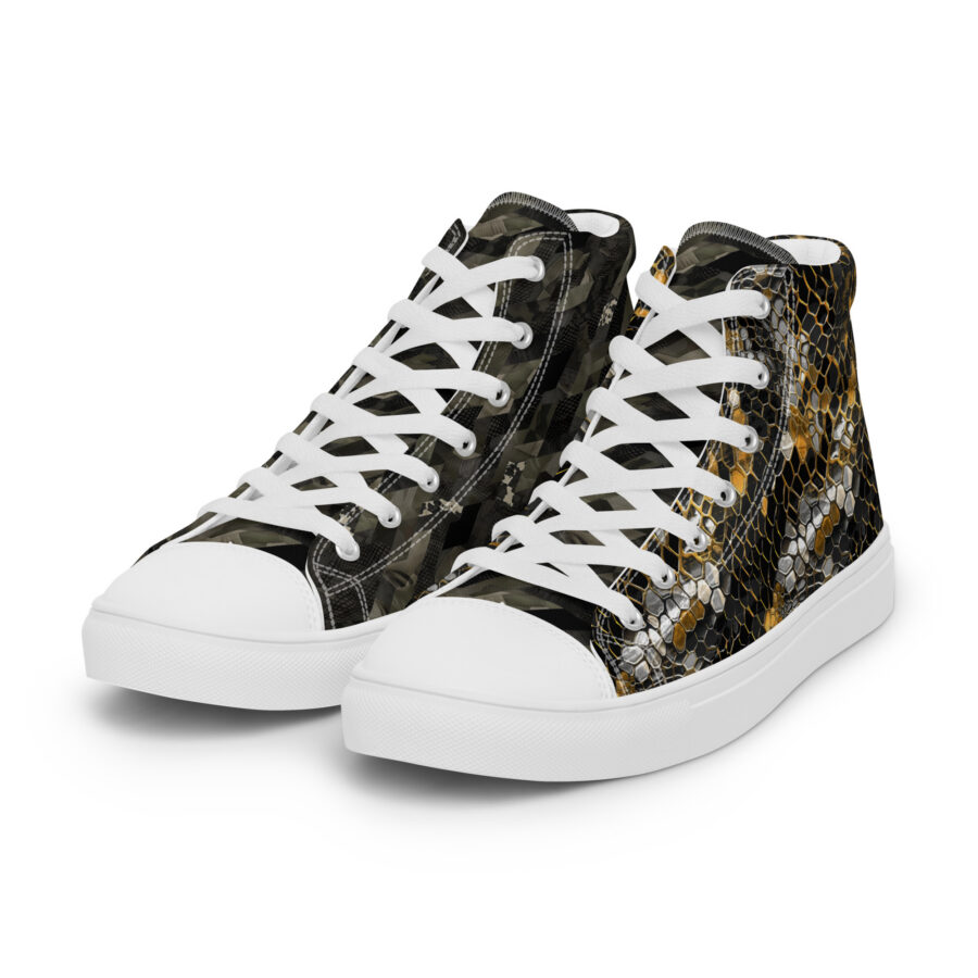 Snake King Highs - white sole, left front view