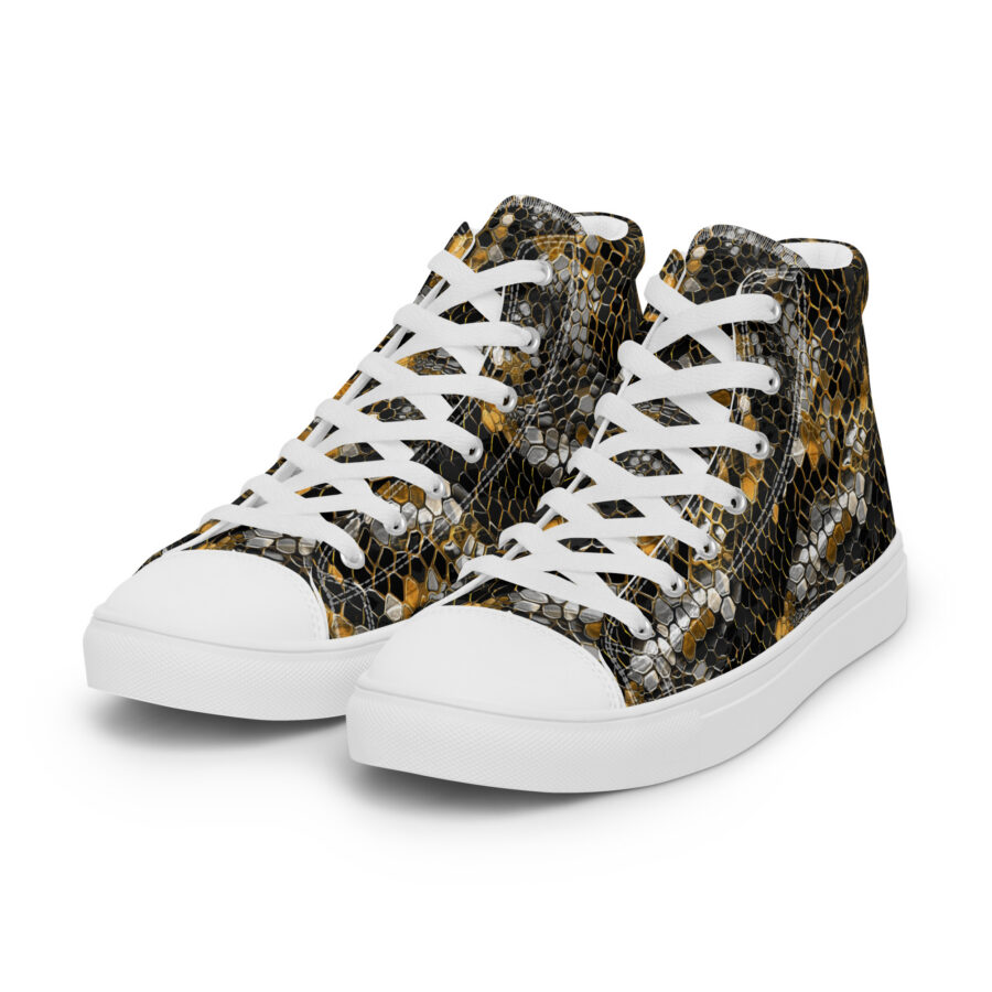 Snake King Highs - white sole, left front view