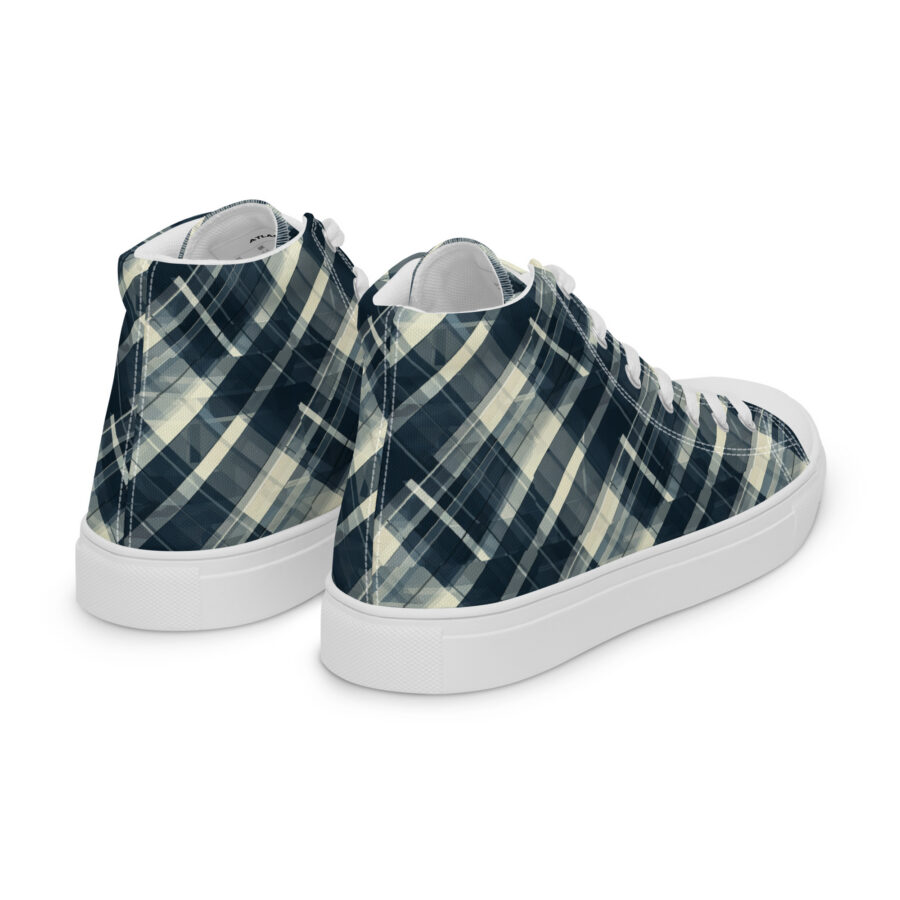 Plaid Highs - white sole, right back view