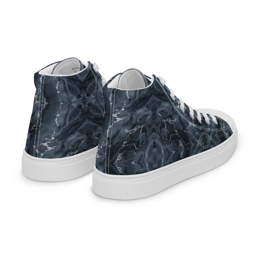Cracked Marbles Highs - white sole, right back view