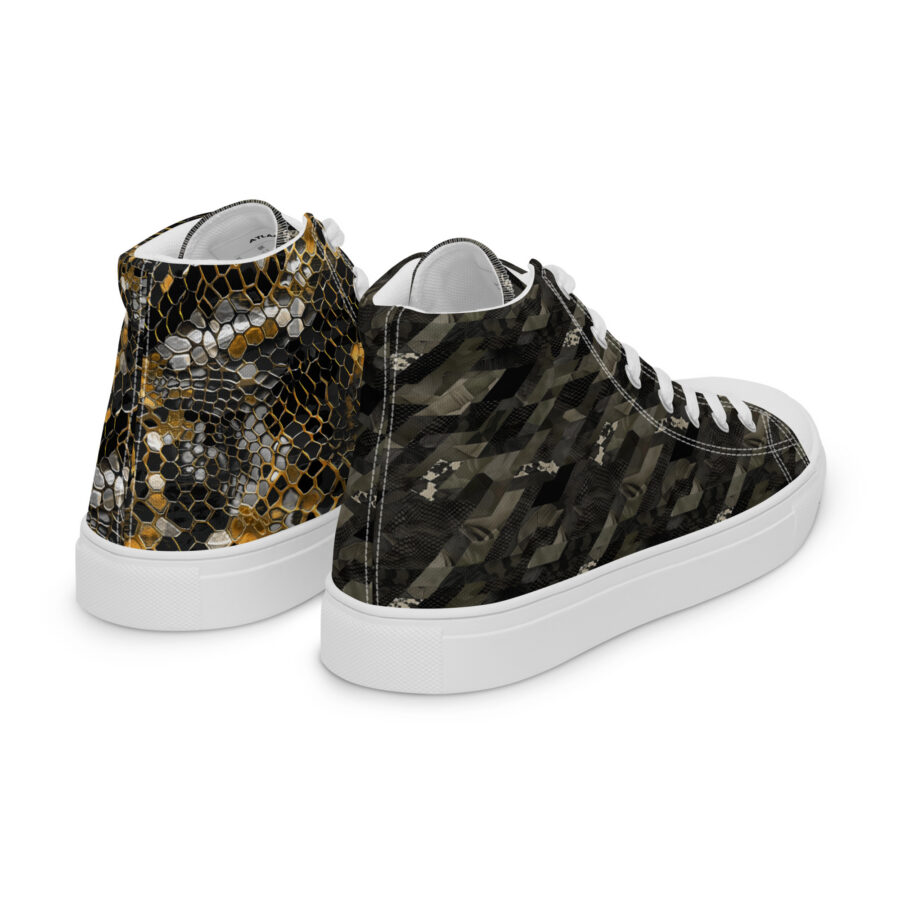 Snake King Highs - white sole, right back view