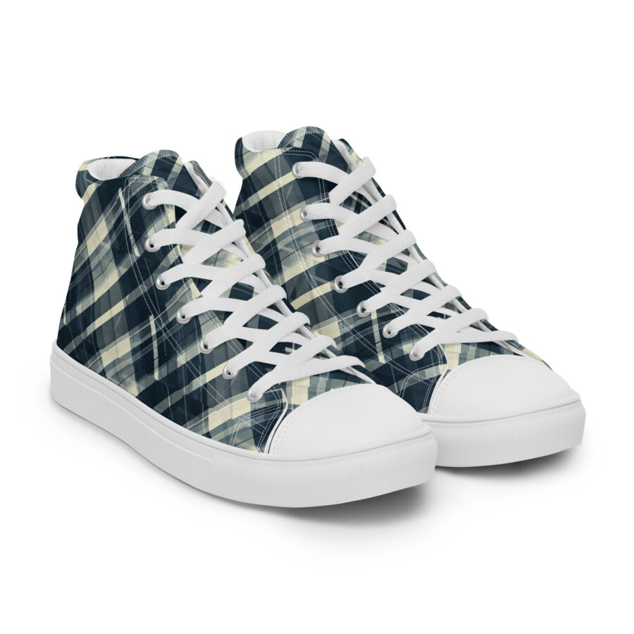 Plaid Highs - white sole, right front view