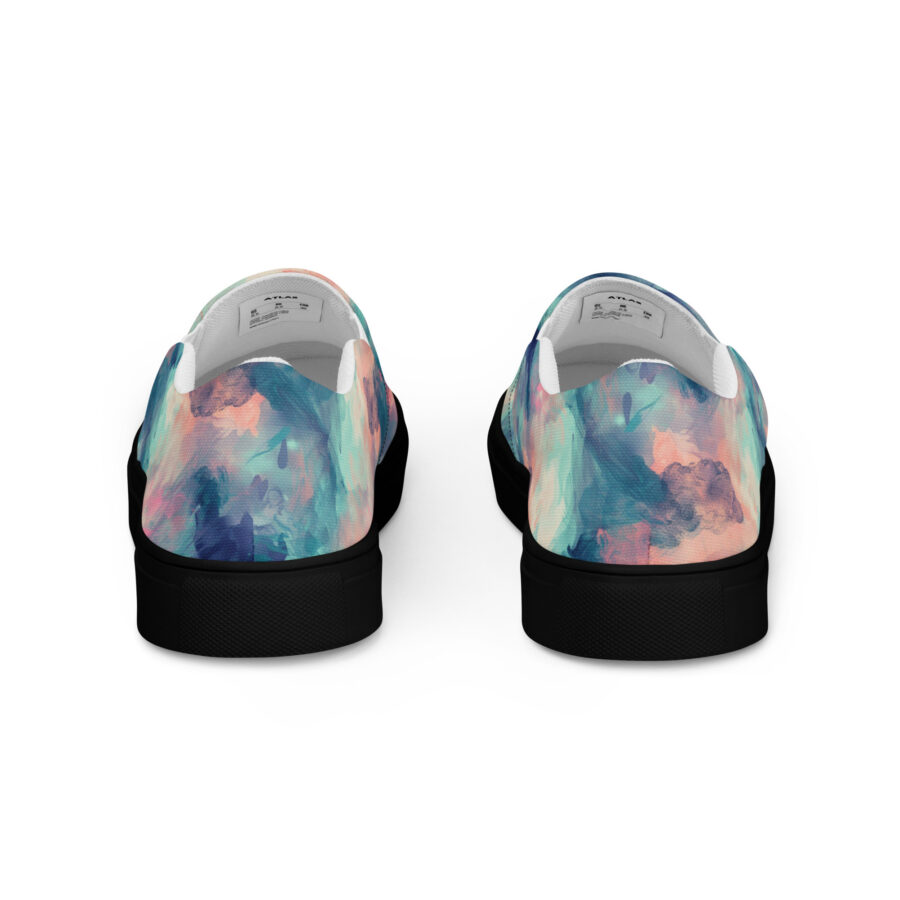 Watercolor Slips - black sole, back view