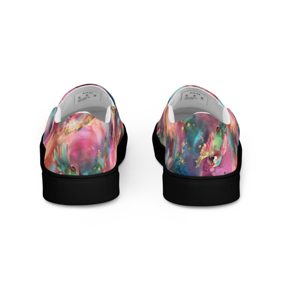 Macaw Slips - black sole, back view