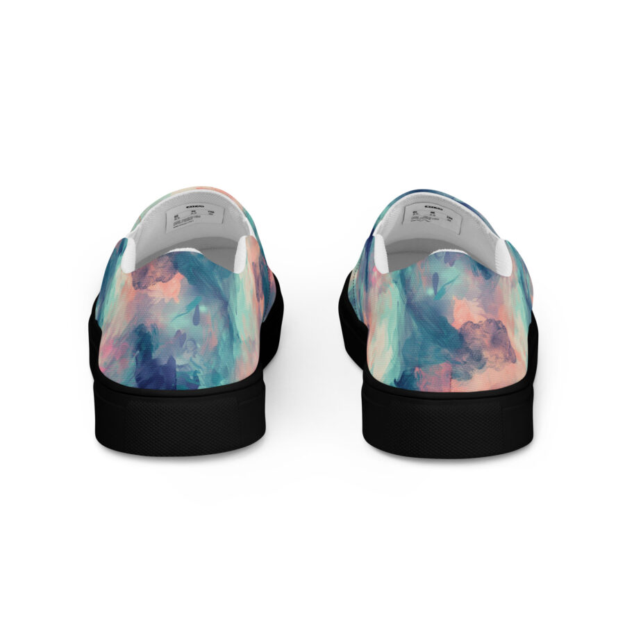 Watercolor Slips - black sole, back view