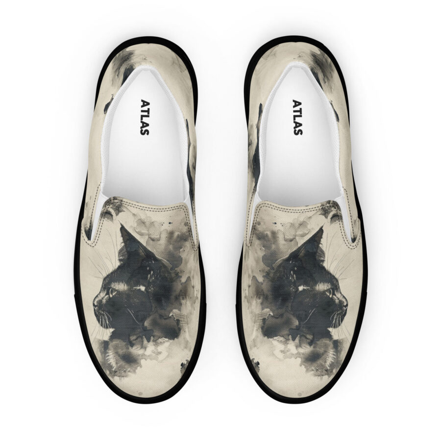 Lux Cat Slips - black sole, front view