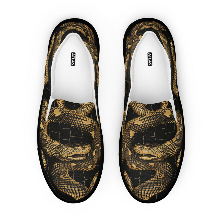 Snakebite Slips - black sole, front view