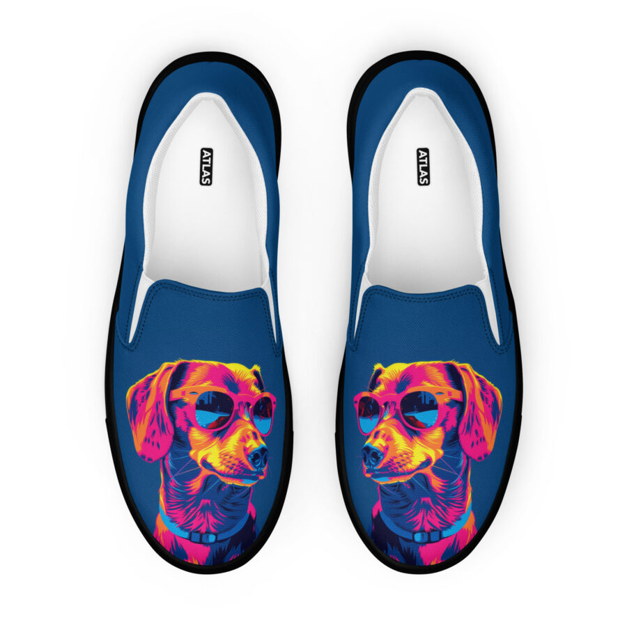 Doxie Slips - black sole, front view