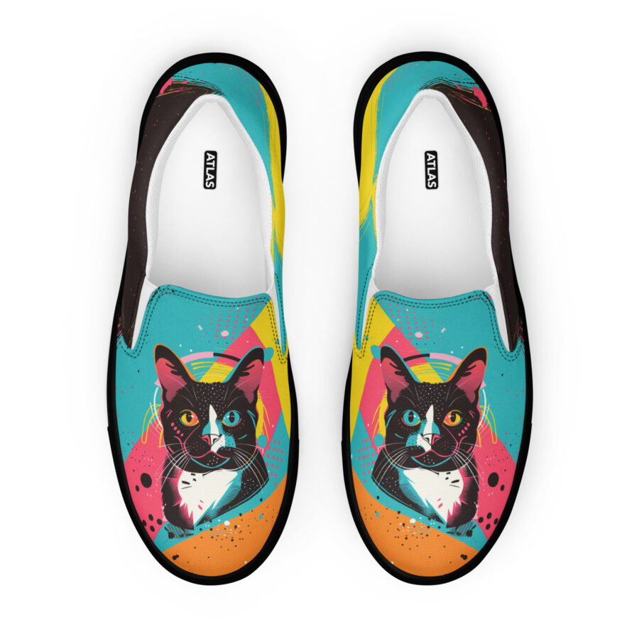 Pop Cat Slips - black sole, front view