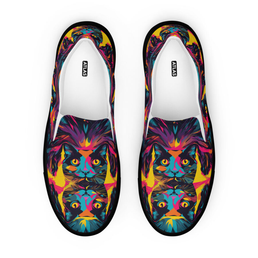 Party Cat Slips - black sole, front view