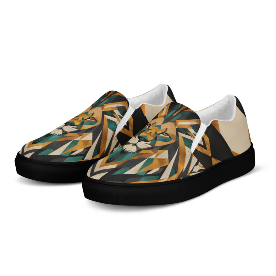 Lion Pride Slips - black sole, left front view