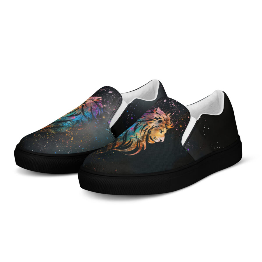 Lion Dazzle Slips - black sole, left front view