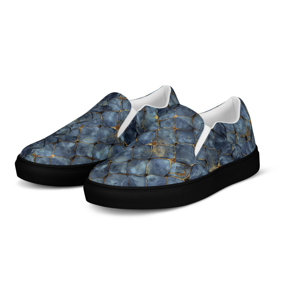 Royal Snakeskin Slips - black sole, left front view