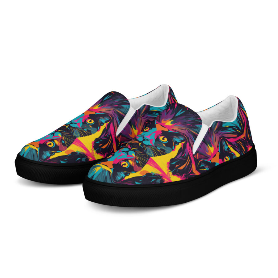 Party Cat Slips - black sole, left front view