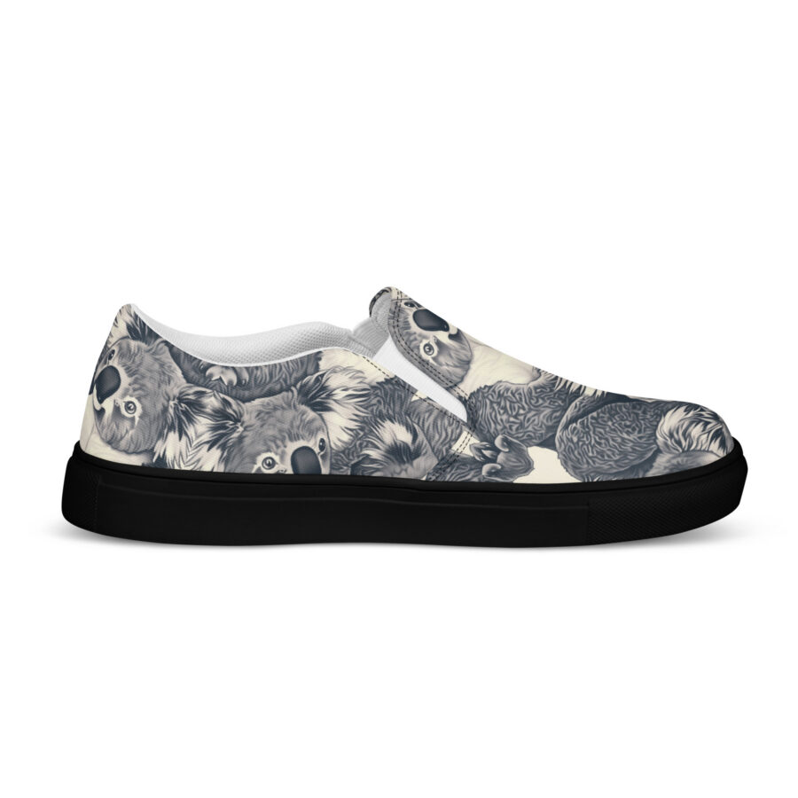 Koala Slips - black sole, left inside view