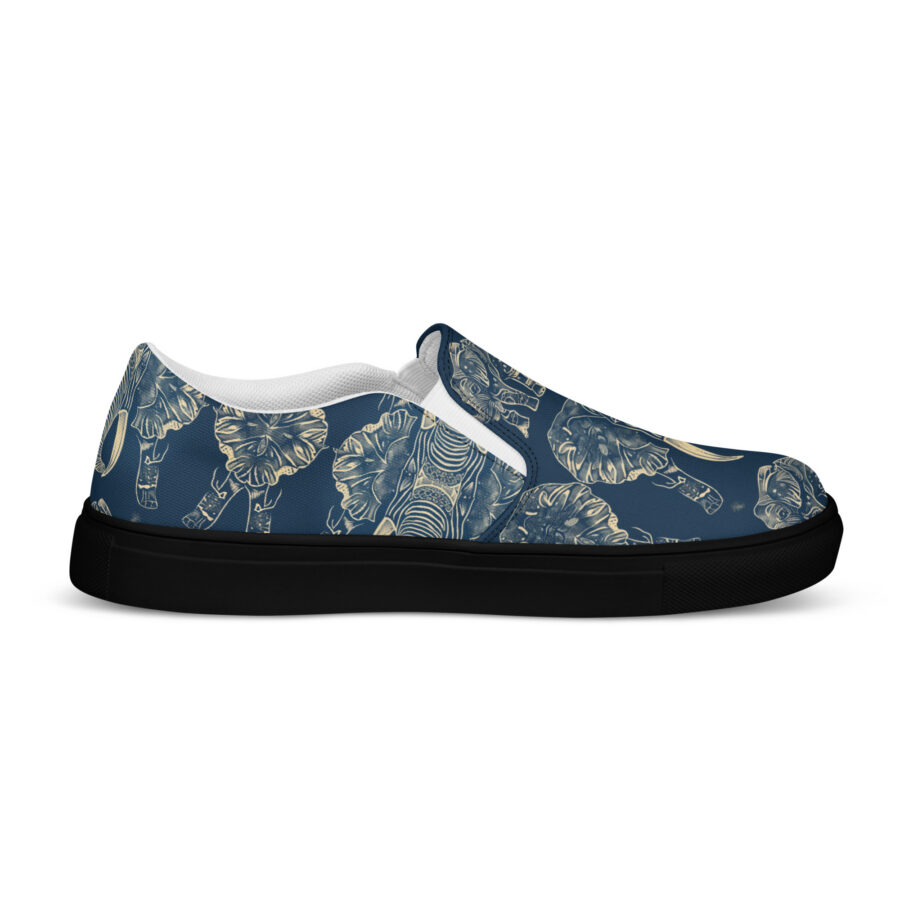 Elephant Spirit Slips - black sole, left inside view