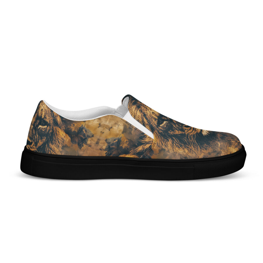 Lion Pride Slips - black sole, left inside view