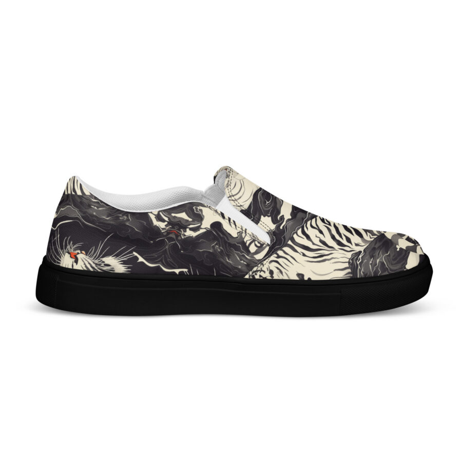 Tiger Slips - black sole, left inside view