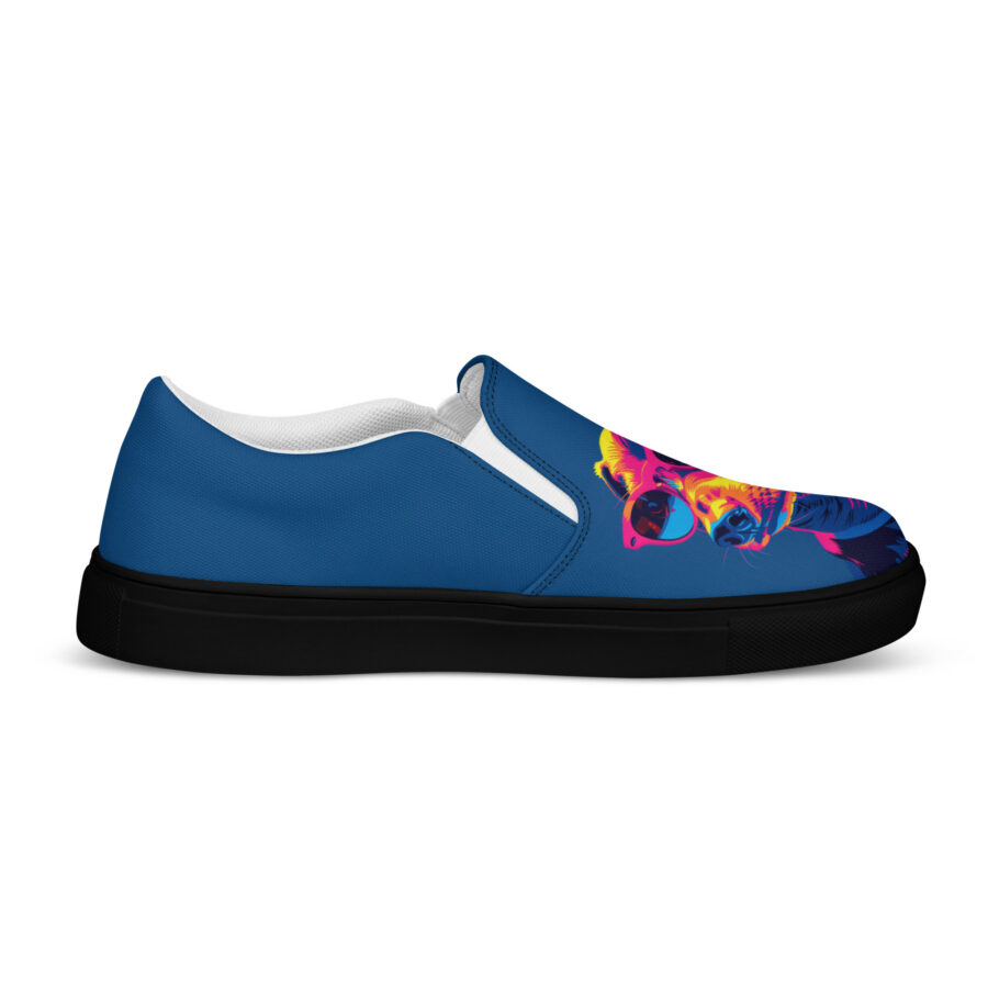 Doxie Slips - black sole, left inside view