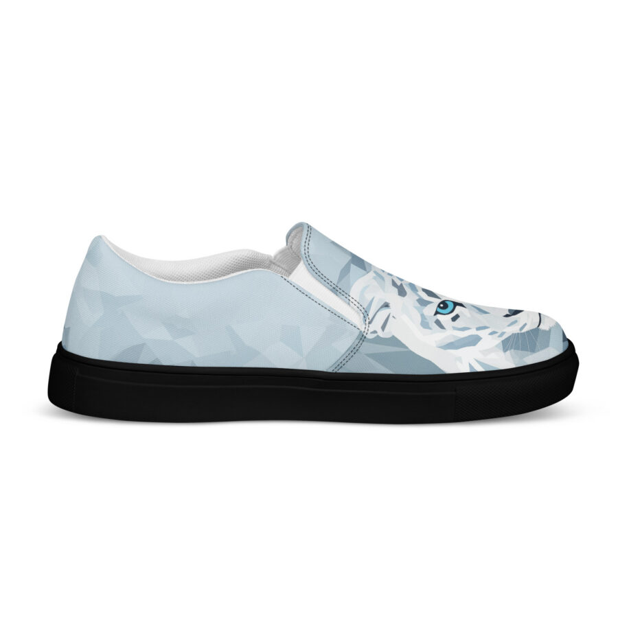 Snow Leopard Slips - black sole, left inside view