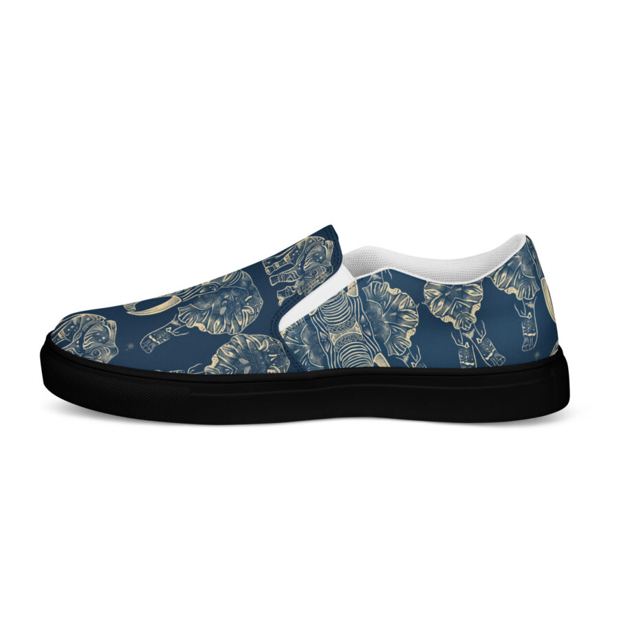 Elephant Spirit Slips - black sole, left outside view